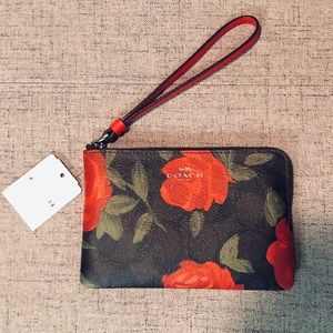 Coach Leather Wristlet - Floral